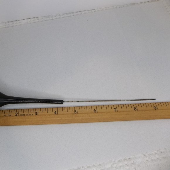 Antique Black Wood Bulb Hat Pin